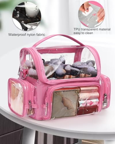Makeup Brush Bag, Large Makeup Brush Holder Professional Makeup Artist - color: pink, size: S