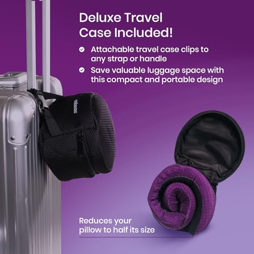 Evolution Cool Travel Neck Pillow by Cabeau - Cooling Airflow Vents, Memory Foam Neck Support, and Adjustable Clasp - Comfort On-The-Go with Carrying Case - Airplane, Train, Car, and Gaming (Blue) - color: Blue