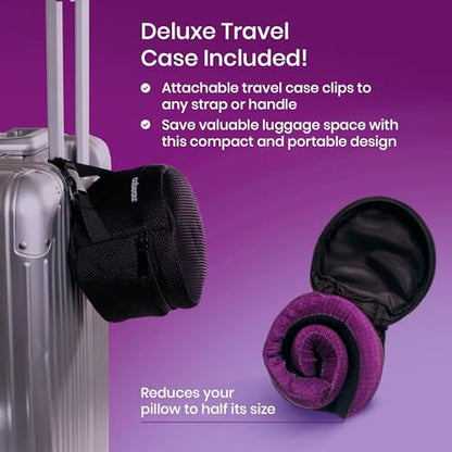 Evolution Cool Travel Neck Pillow by Cabeau - Cooling Airflow Vents, Memory Foam Neck Support, and Adjustable Clasp - Comfort On-The-Go with Carrying Case - Airplane, Train, Car, and Gaming (Blue) - color: Blue