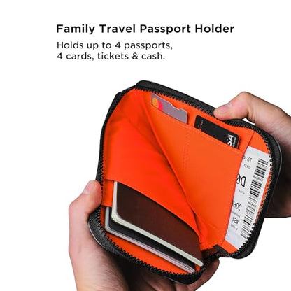 ALPAKA Zip Travel Wallet RFID Blocking Passport Holder Grey - color: Grey