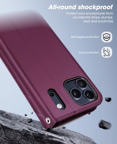 OCASE Crossbody Wallet Case for iPhone 18 Pro Max/ 17 Pro Max, Dark Cherry - color: Dark Cherry, size: iPhone 17 Pro Max/ iPhone 18 Pro Max