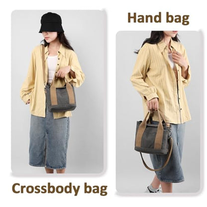 Small Tote Bag with Zipper, 2024 Canvas Multi-Pocket Crossbody Bag Shoulder Bag Satchel Hobo Bag Messenger Bag - color: Denim Army Green, size: Large