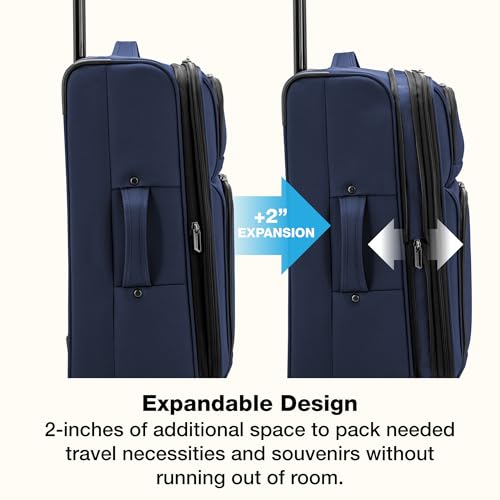 U.S. Traveler Anzio Softside Expandable Luggage with Spinner Wheels, Navy, 2-Piece Set (22/30) - color: Navy, size: 2-Piece Set (22/30)