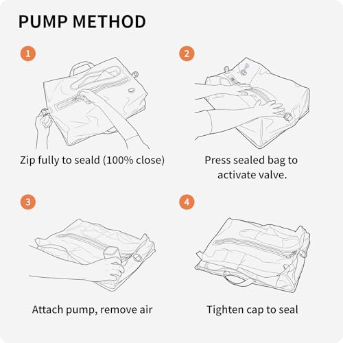 Vacuum Seal Bags for Travel with Pump, Light Grey, 20+24 - color: Light Grey, size: Fits 22-24 in suitcase