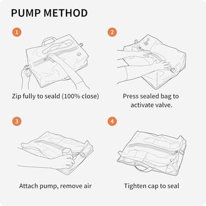 Vacuum Seal Bags for Travel with Pump, Light Grey, 20+24 - color: Light Grey, size: Fits 22-24 in suitcase