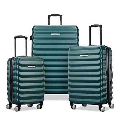 Samsonite Hard-Sided 20, 24 & 28 Inch 3-Piece Lightweight Checked Large Expandable Element Suitcase Set: Durable, 360° Spinner Wheels, Adjustable Telescopic Handle, TSA-Approved Lock - Bistro Green - color: Bistro Green, size: 3-Piece Set (20"/24"/28")