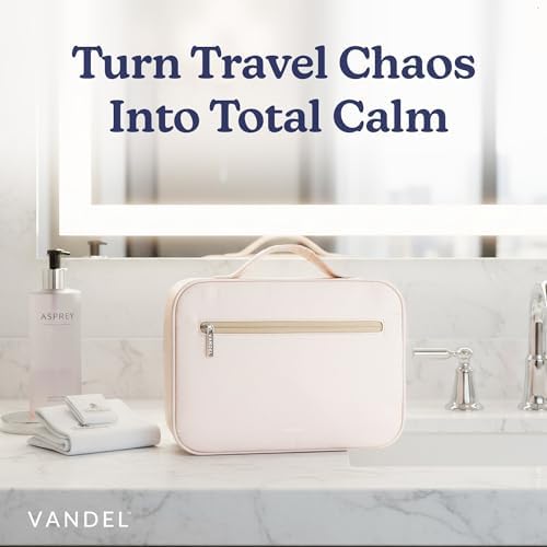 VANDEL Waterproof Hanging Toiletry Bag [TSA-Approved] Cosmet Travel Bag - color: Sand