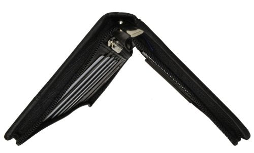 MARSHAL Zip Around Leather Travel Wallet with Passport and Boarding pass Holder - color: Black