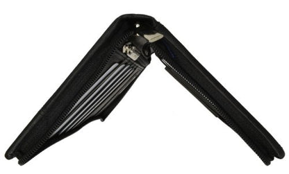 MARSHAL Zip Around Leather Travel Wallet with Passport and Boarding pass Holder - color: Black