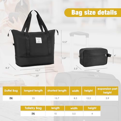 Merax Luggage Set, Softside Suitcase 3 Piece, Expandable Lightweight - color: Black-22/26/30/DB/TB