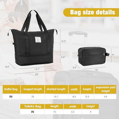 Merax Luggage Set, Softside Suitcase 3 Piece, Expandable Lightweight - color: Black-22/26/30/DB/TB