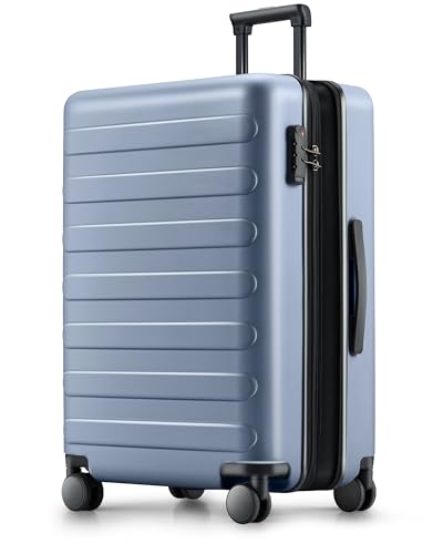 NINETYGO Large Checked Luggage 28 Inch, Checking In Luggage with Smooth Spinner Wheels, Expandable, Hard Shell PC Suitcase, Lightweight Travel Luggage, TSA Approved (Shadow, Rhine Max) - color: 01-Shadow (Expandable), size: Checked 28-Inch
