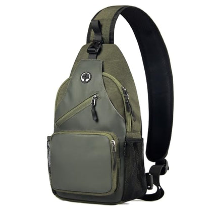 Javolto Crossbody Sling Bag,Small Backpack Men,Hands-Free Shoulder Daypack - color: Army Green