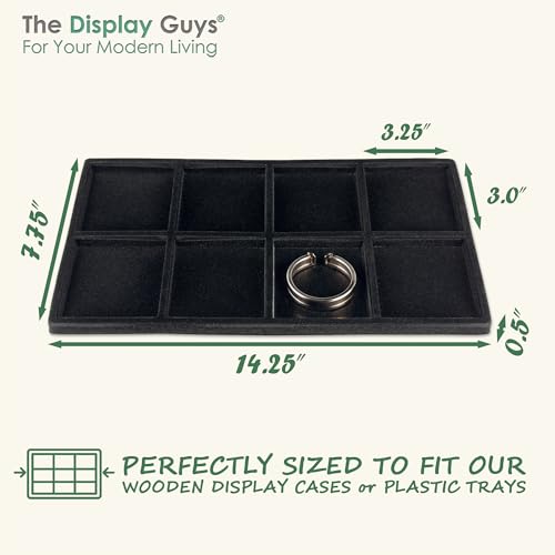 The Display Guys 2-Pack 8-Compartment Jewelry Tray Insert, Black - color: Black, size: Compartments - 8