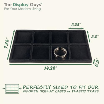 The Display Guys 2-Pack 8-Compartment Jewelry Tray Insert, Black - color: Black, size: Compartments - 8