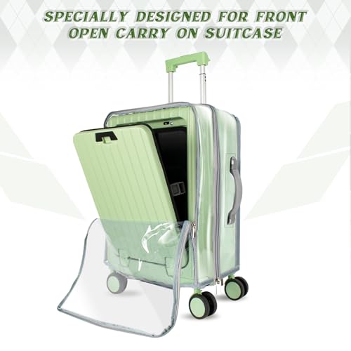 Clear PVC Luggage Cover Protector - No Disassembly Suitcase Covers for 24Inch Front Open Luggage, Carry on Luggage Protective Covers for Wheeled Suitcase Waterproof Dustproof Anti-scratch - size: 24 Inch