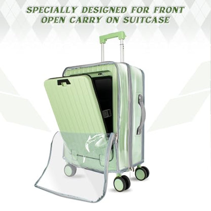 Clear PVC Luggage Cover Protector - No Disassembly Suitcase Covers for 24Inch Front Open Luggage, Carry on Luggage Protective Covers for Wheeled Suitcase Waterproof Dustproof Anti-scratch - size: 24 Inch