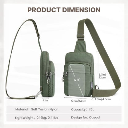 G4Free Small Crossbody Bag for Women, Anti Theft RFID Blocking Travel Purse - color: Sage Green