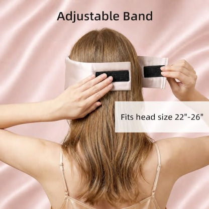 USlixury® 3D Contoured Silk Sleep Mask, Total Blackout&Zero Eye Pressure - color: Pink