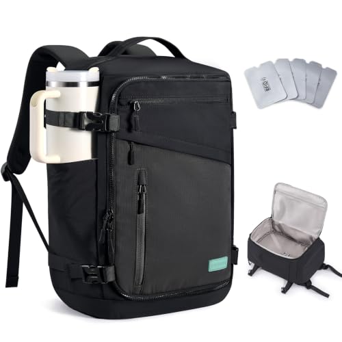 LOVEVOOK Travel Backpack for Women Men, Airline Approved Carry On Luggage - color: Black Gray