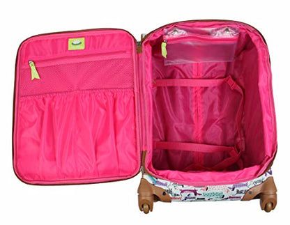 Lily Bloom Luggage 24" Expandable Design Pattern Suitcase With Spinner Wheels For Woman (24in, Totally Paw Some) - color: Totally Paw Some