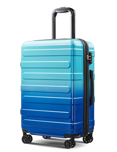 Tolino Checked 24 In Expandable Luggage Hardside Suitcase with Wheels - color: Ice, size: M(24 In)