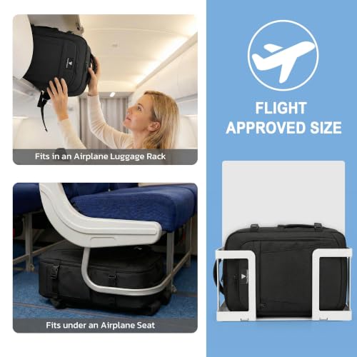 TILYMOL Carry On Travel Backpack, Flight-Approved 15.6 Laptop Backpack - color: Black