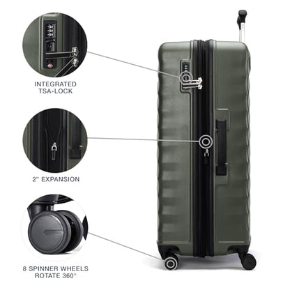 Travelpro Maxlite Air V2 Hardside Expandable Checked, Green, 28-Inch - color: Slate Green, size: Checked Large 28-Inch