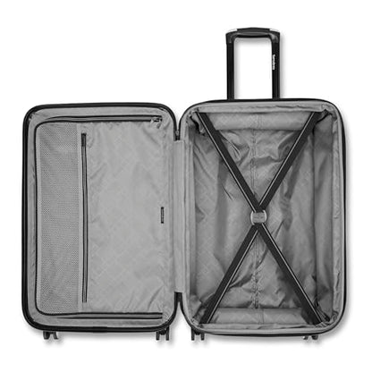 Samsonite Hard-Sided 24-Inch Lightweight Checked Medium Expandable Element Suitcase: Durable, 360° Spinner Wheels, Adjustable Telescopic Handle, TSA-Approved Lock - Alpine Black - color: Alpine Black, size: 24-Inch Checked-Medium