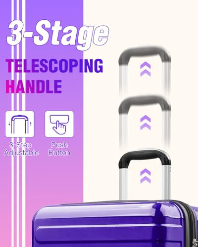 Checked Luggage, Expandable 24 Inch Hard Shell Suitcase with Spinner Wheels TSA Lock, Lightweight Travel Checked Suitcases - color: Berry, size: 24inch