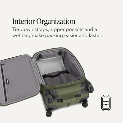 SwissGear Sion Softside Expandable Spinner Luggage Durable Lightweight Travel Suitcase, Evergreen, 2-Piece Set (Carry-On/Backpack) - color: Evergreen, size: 2-Piece Set (Carry-On/Backpack)