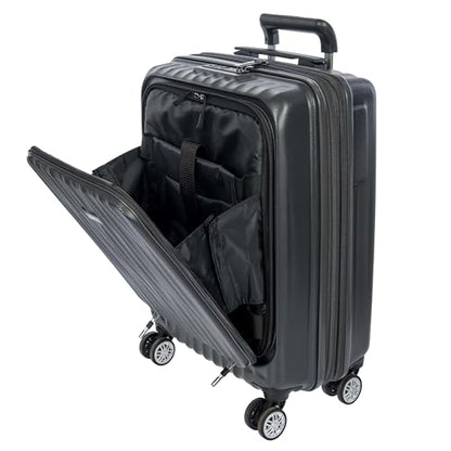 Bric's Cervia 21" Hardside Carry-On with Front Pocket, Expandable Luggage, 360° Spinner Wheels, Lightweight, TSA-Approved Locks, Durable, Dark Grey - color: Dark Grey, size: Front Pocket Carry-On 21 inch