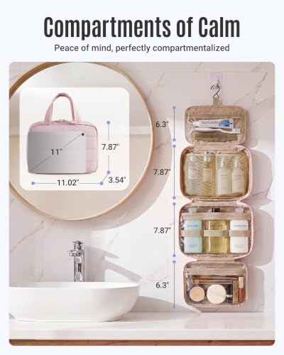 LIGHT FLIGHT Travel Toiletry Bag - Hanging Makeup Organizer for Women & Men - color: Black