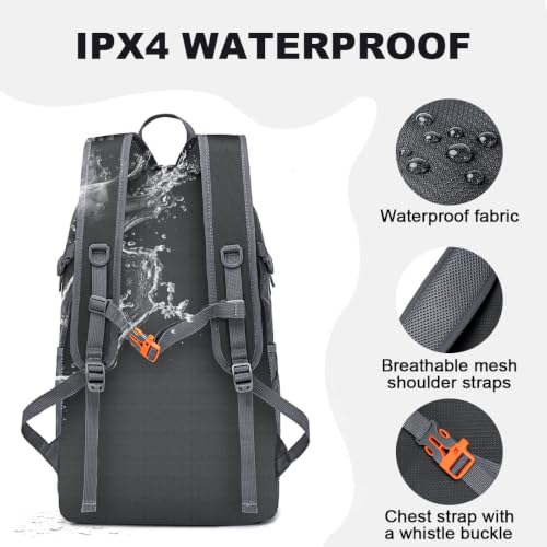 MIYCOO Ultralight Packable Backpack, 35L Waterproof Hiking Daypack - color: Grey