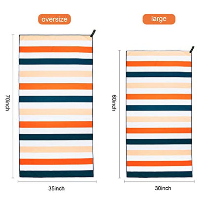 Exclusivo Mezcla 4 Pack Microfiber Quick Dry Oversized Beach Pool Towels - color: Multi-green/Purple/Navy/Brown, size: 35" x 70"