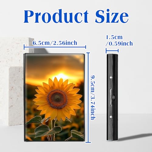 Metal RFID Accordion Card Holder,Sunset Sunflower - color: Sunset Sunflower