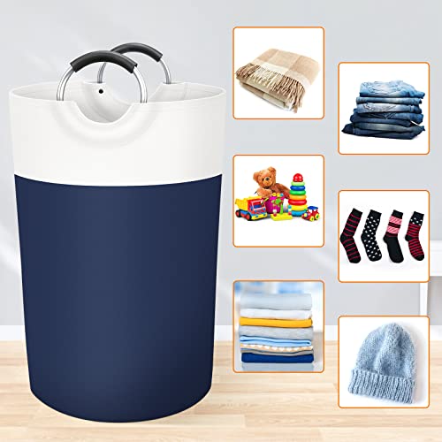 BlissTotes 115L Laundry Basket, Freestanding Collapsible Hamper, Blue - color: Blue, size: 115L