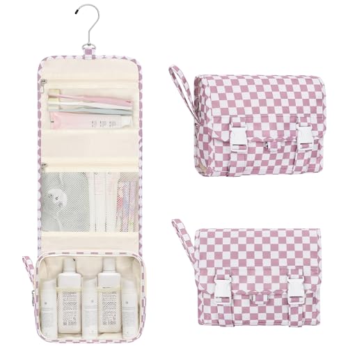 Relavel Hanging Toiletry Bag (02 Checkboard Purple, Small) - color: 02 Checkboard Purple, size: Small