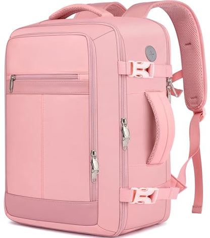 EZUOLA Carry on Travel Backpack for Women, Personal Item Travel Bag - color: Pink, size: Large-25L