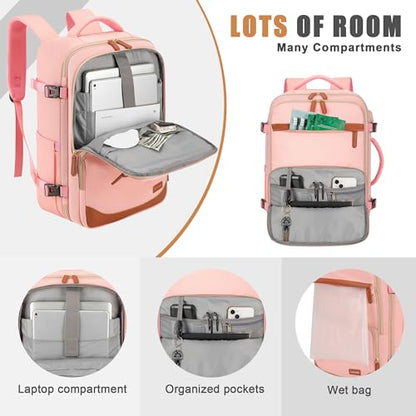 40L Travel Backpack, Flight Approved Carry On Laptop Backpack - color: Pink, size: Large