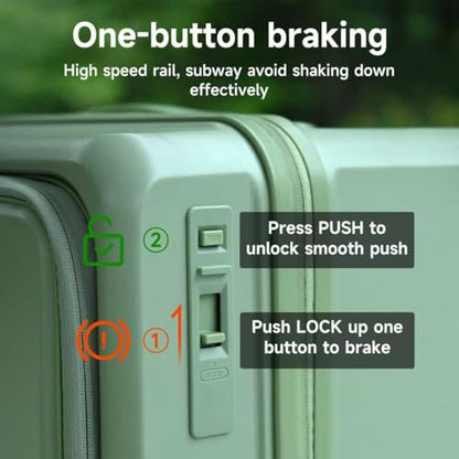 ROAMING 24-Inch Checked Luggage Expandable Hard Shell Top Opening Luggage - color: Jade cyan, size: 24-Inch Checked Luggage