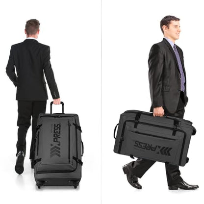30" Expandable 15% Rolling Duffle Bag w/Wheels and Handle - color: 30''-Black, size: 30in