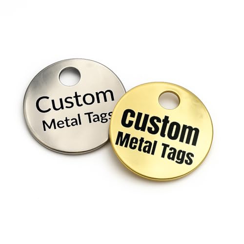 Custom Engraved Tags | Personalized Round Metal Tags | Personalized Trapping Tabs | 1 Inch Round Metal Key Label