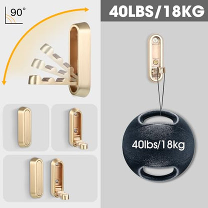 Foldable Wall Hook, Gold, 4 Pack, Screw Mounted, Heavy Duty Coat Hooks - color: Gold, size: 4 Pcs