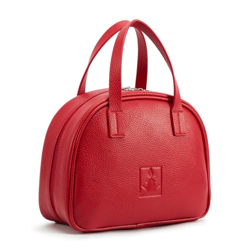 ROYALFAIR Standing Makeup Bag, Travel Cosmetic Organizer, Red - color: Red