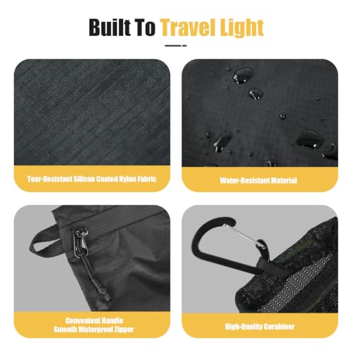 Vavabox Lightweight Travel Toiletry Bag for Women, Travel Pouch Men - color: Black