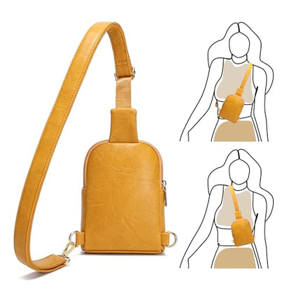 INICAT Small Crossbody Bags for Women, Mini Travel Sling Purse - color: Golden Yellow, size: Small