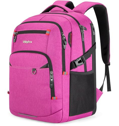 40L Expandable Laptop Travel Backpack With Anti-Theft & Lay-Flat - color: Purple