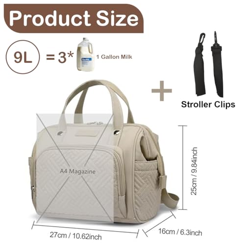 FHELAD HELAD Small Diaper Bag Backpack, 4 in 1 Mini Baby Bag for Short Trip - color: Apricot