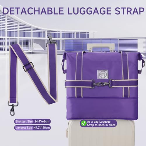 WALNEW Travel Duffel Bag, Weekender Bag for Women, Purple - color: Purple